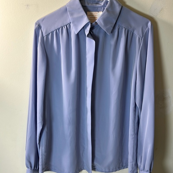 Vintage Country Sophisticates by Pendleton periwinkle pastel button down Size 14 - Picture 1 of 8